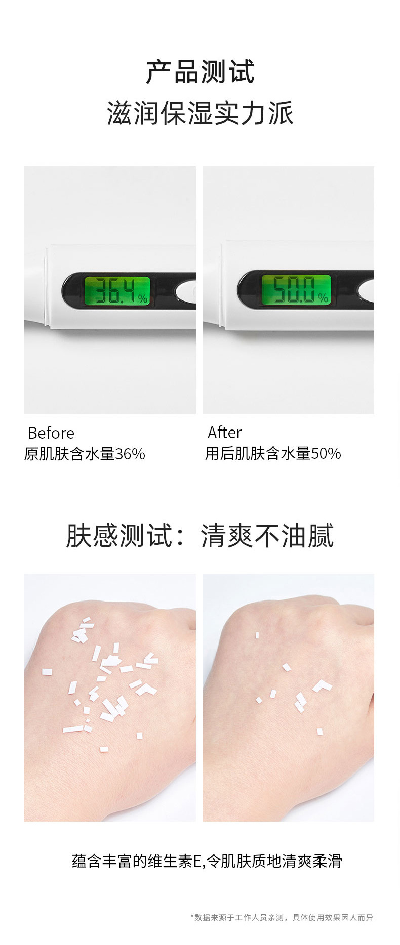 護(hù)膚品維生素e乳產(chǎn)品測試對(duì)比