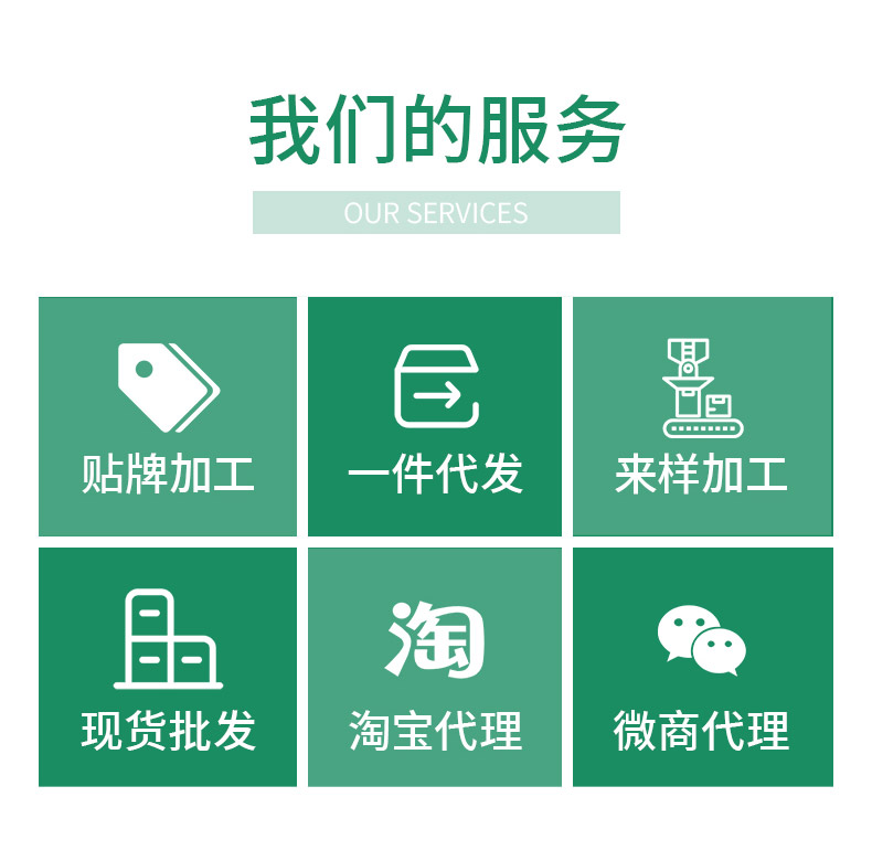 公司產(chǎn)品支持貼牌代工，一件代發(fā)等服務(wù)。
